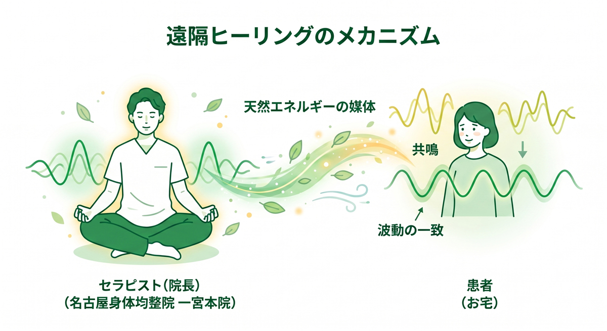 遠隔ヒーリングの共鳴メカニズム図解
